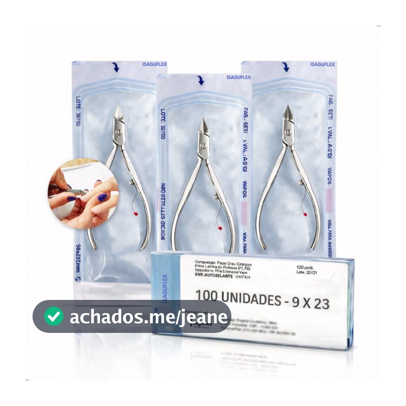 100 Envelope Esterilização 9x23cm Autoclave Auto Selante Manicure Envelopes Para Alicate