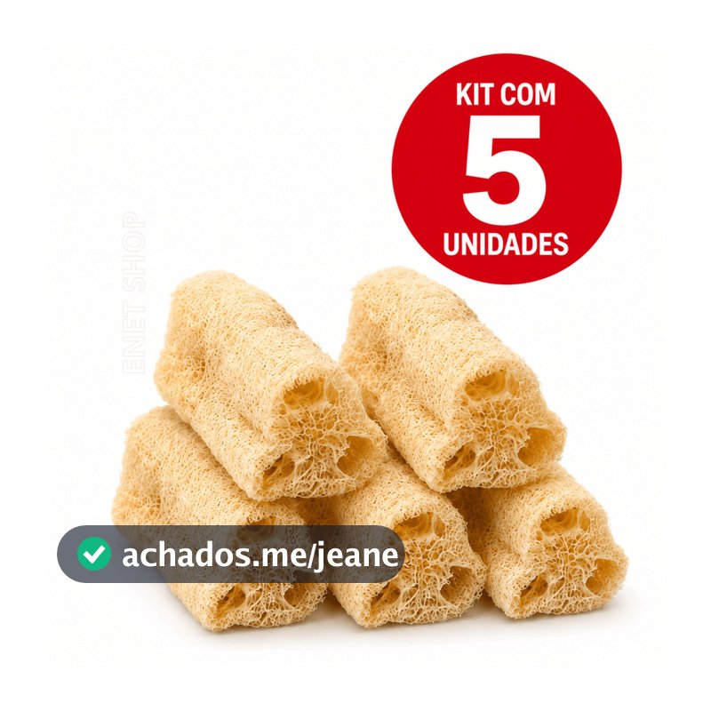 Kit 5 Bucha Vegetal Esponja Banho Natural Esfoliante Corporal