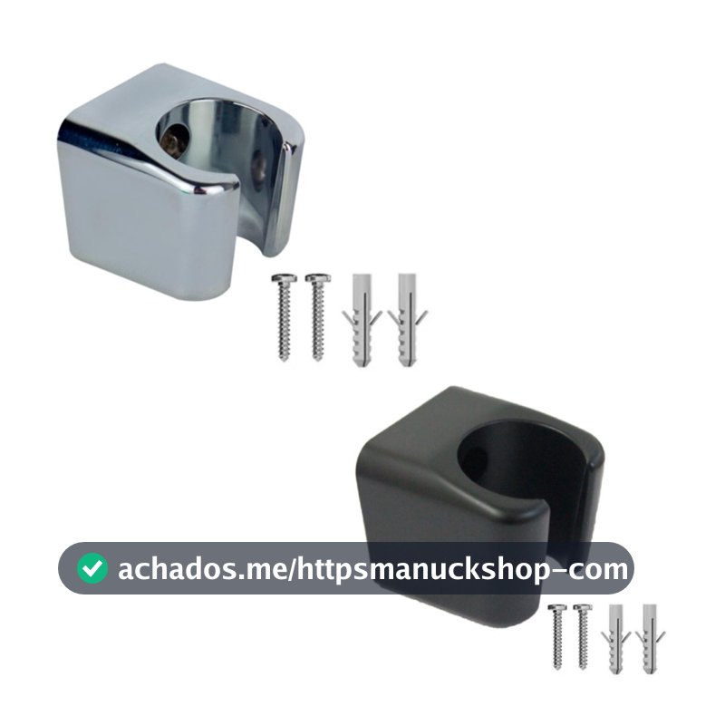 Suporte ABS P/ Mangueira Chuveiro Ducha Higiênica Abs Cromada ou Preto Fosco