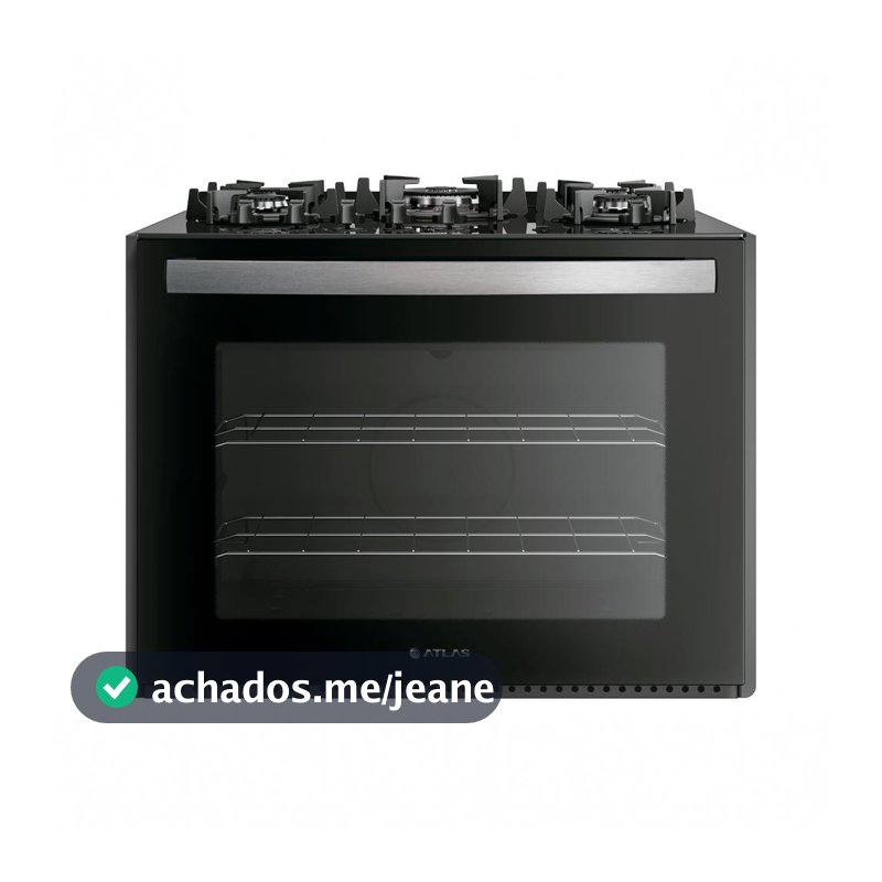 Fogão de Embutir 5 Bocas Atlas UTop Mesa de Vidro Preto Bivolt