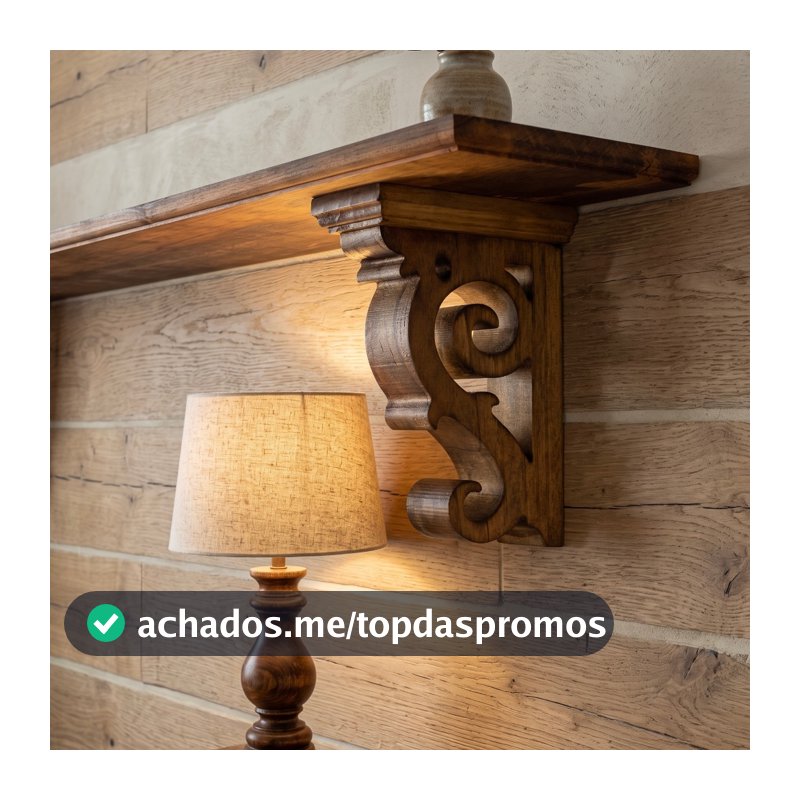 Prateleira de Madeira Maciça Nogueira Nobre 90cm para Sala, Cozinha e Decoração Farmhouse Cottage
