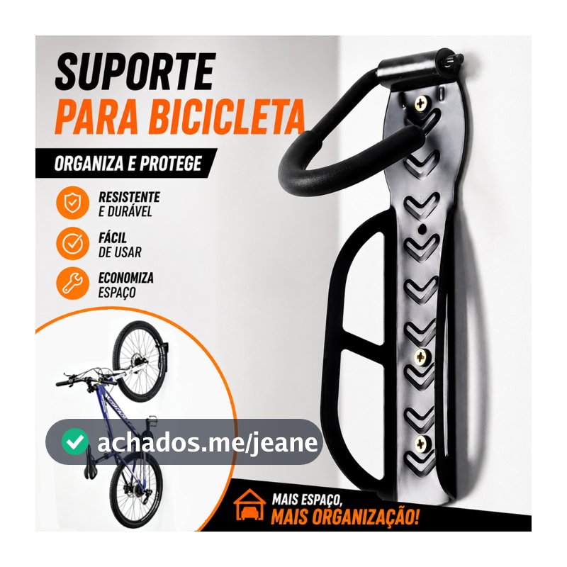 Kit 1x/2x Suporte Parede Gancho Resistente Pendurar Bicicleta Bike Casa Apartamento