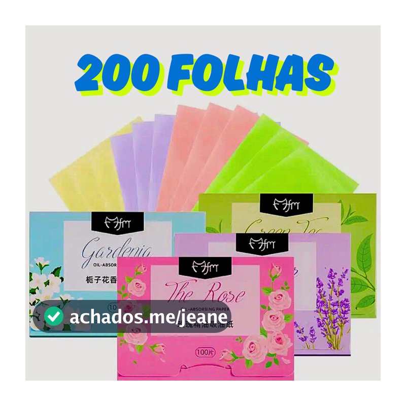 kit 2 Lenço Removedor de Oleosidade do rosto folhas Anti-Brilho Não Borra Maquiagem