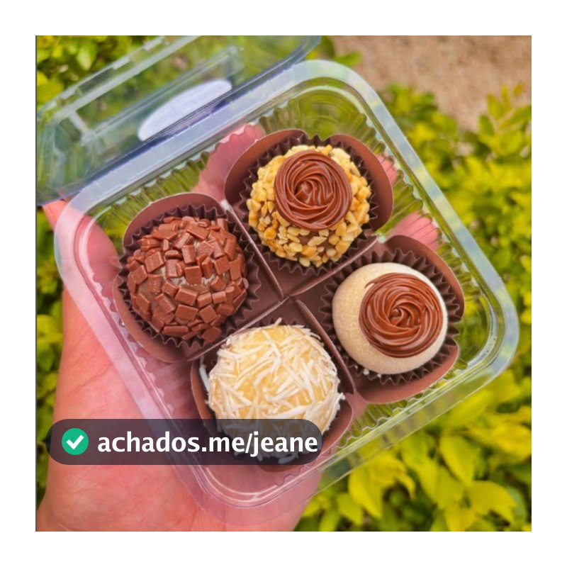 250 Embalagem (641) Brigadeiro Morango Cravejado Bolo Docinho Salgados 641 Slice Cake Quadrada 200ml 10,3x10,3x6,1