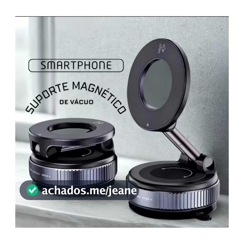 Suporte Celular Magnético Veicular Ventosa Sucção Automotivo 360° Portátil