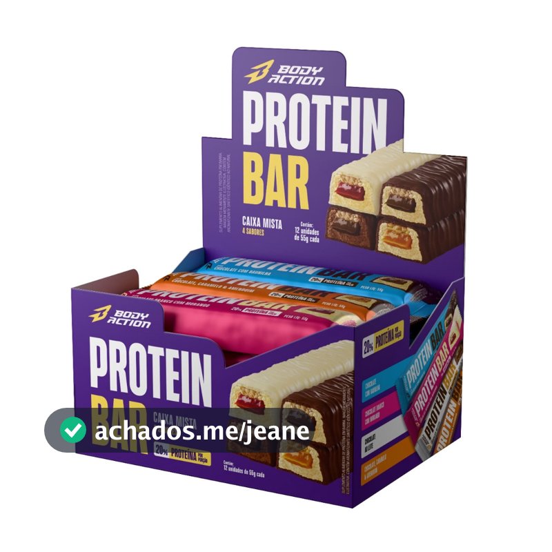 Barra De Proteína Cx 12 Unid. Snacks Protein Bar Bodyaction