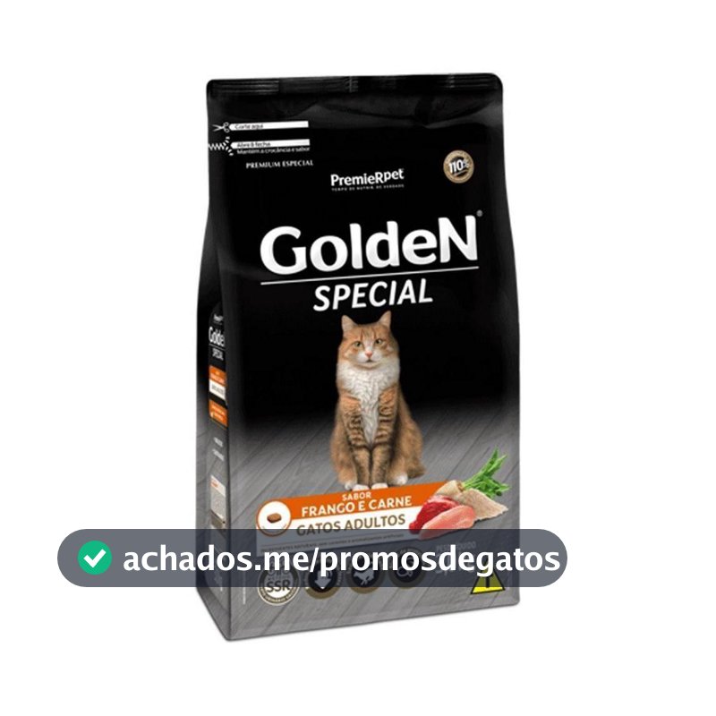 Ração Golden Special para Gatos Adultos Sabor Frango e Carne 3kg