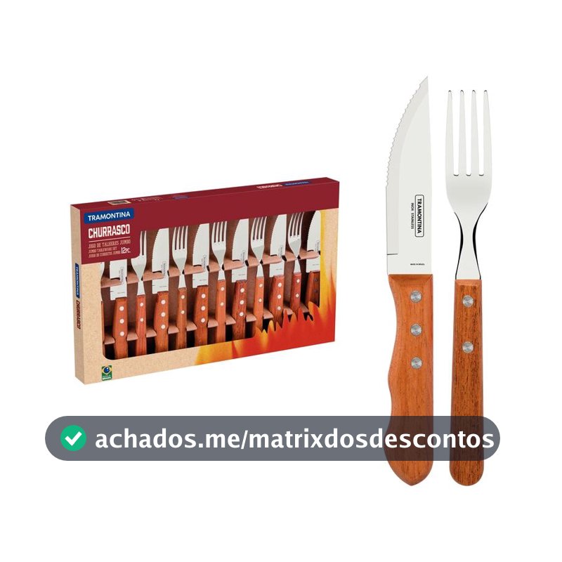 Jogo De Talheres Tramontina Churrasco Jumbo 12 Peças
