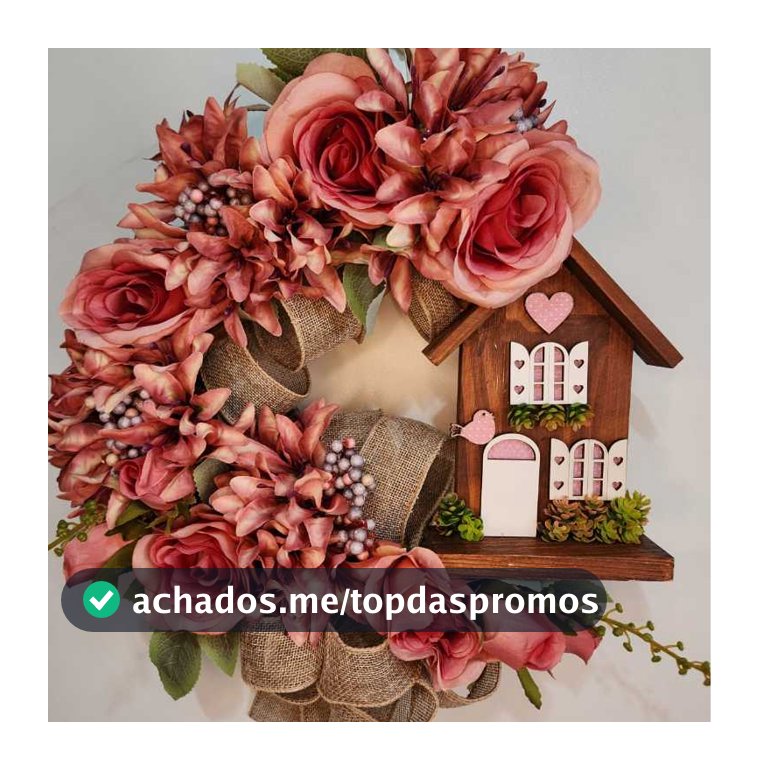 Guirlanda Floral Com Casinha  Adorno Parede  Gra Decorações flores outonadas