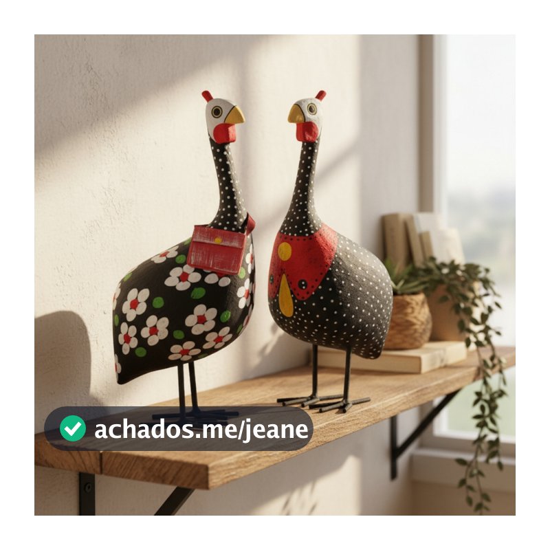 Casal Angola Madeira Escultura Artesanal Decorativo Rústico Tropical Animal Cozinha Casa