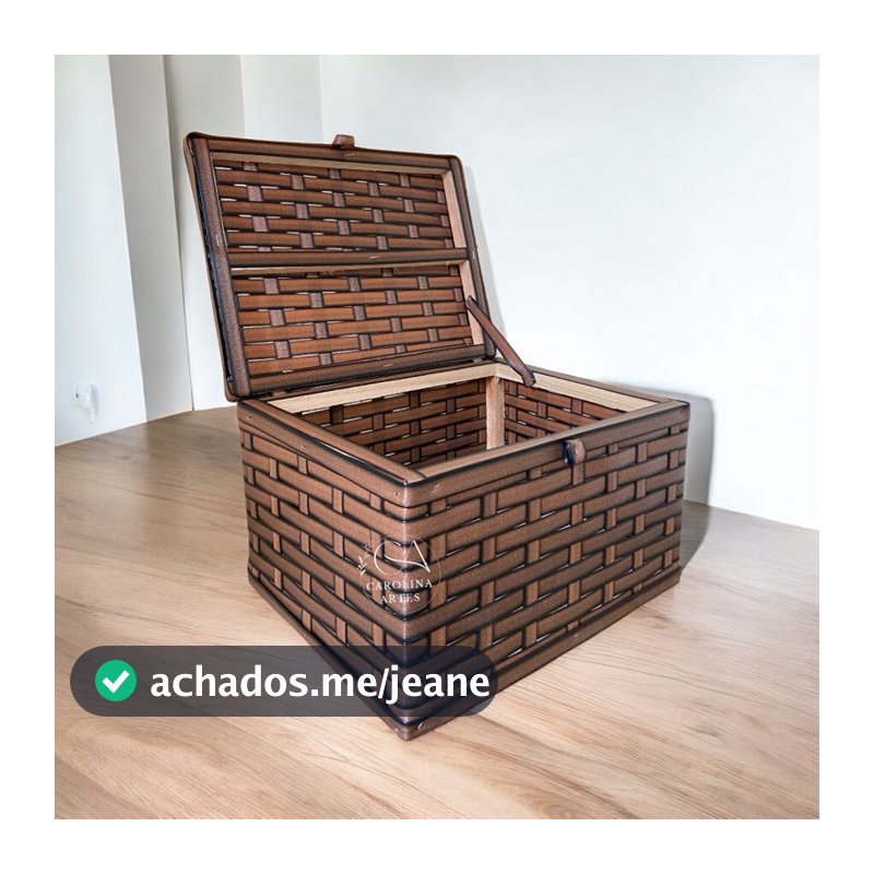 Cesta Caixa Baú Sintético Organizador N3 33x26x19 Envio Já