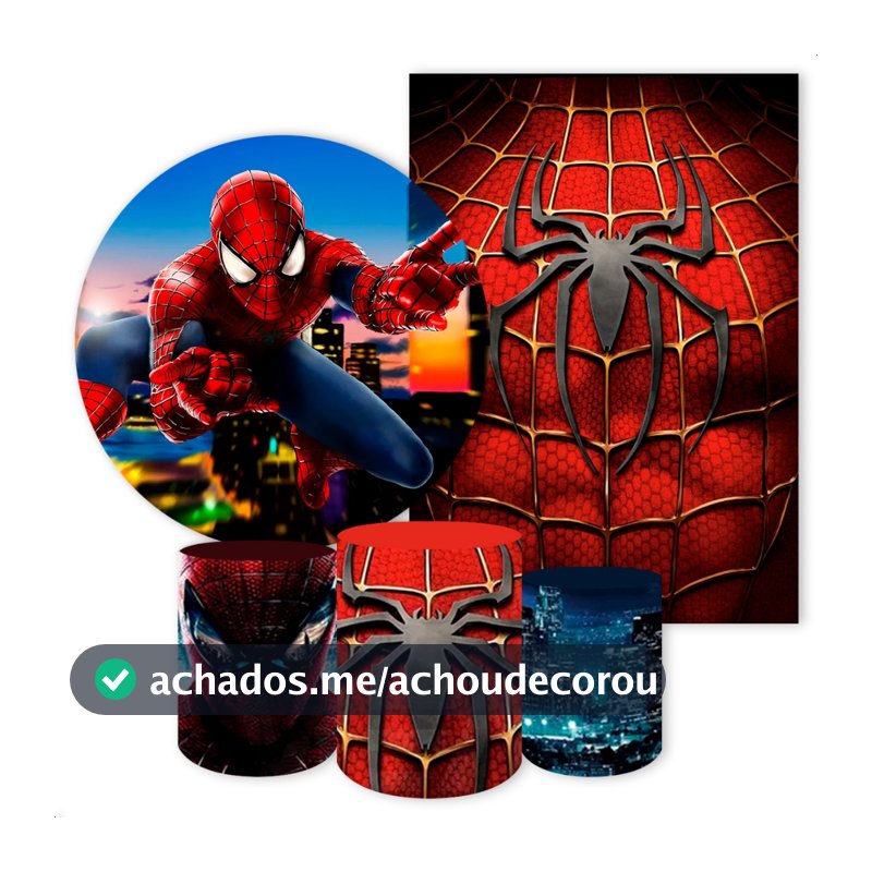 Kit 5 peças  Capa Painel + Capa Retangular + Trio Cilindros para Festa Diversos Temas 2