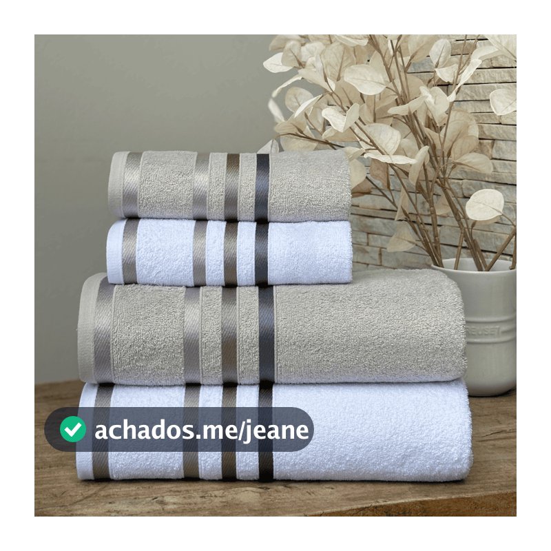 Kit Toalhas Paris Banhão 4 Peças 450g/m² 100% Algodão