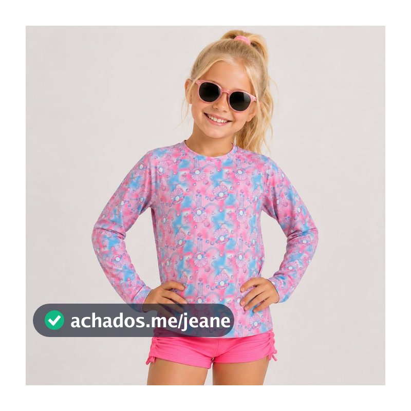 Conjunto UV Moda Praia Infantil Menina 6 ao 16 anos