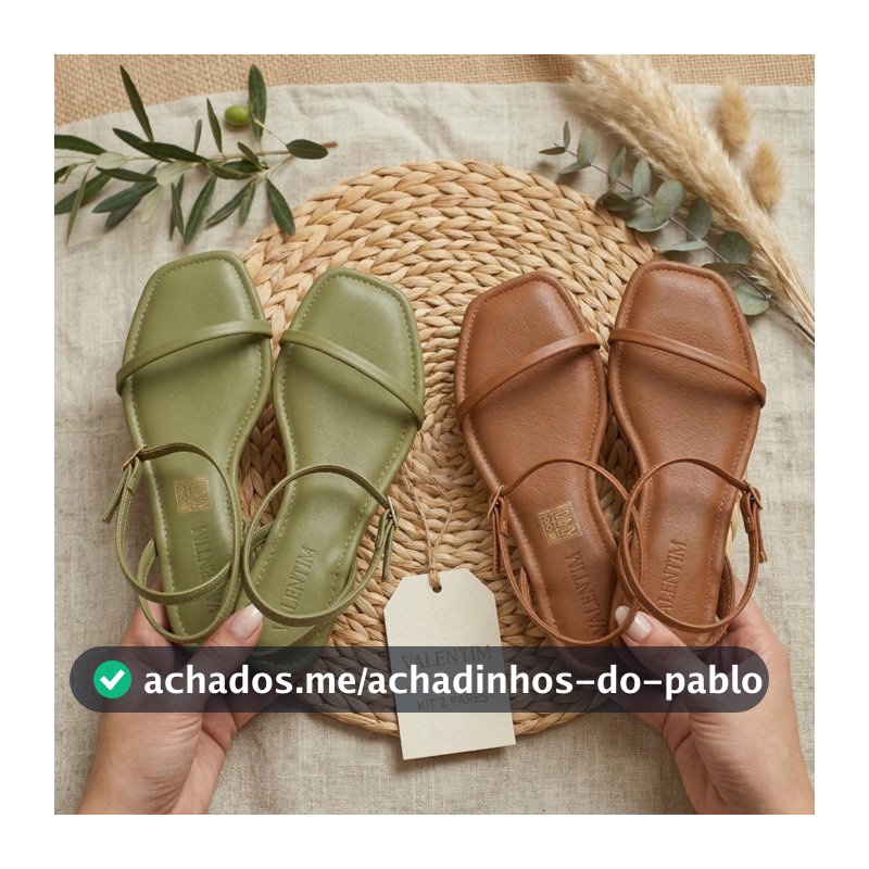 Kit 2 Pares Rasteirinha Feminina Super Conforto Palmilha Confort Macia Leve Oferta