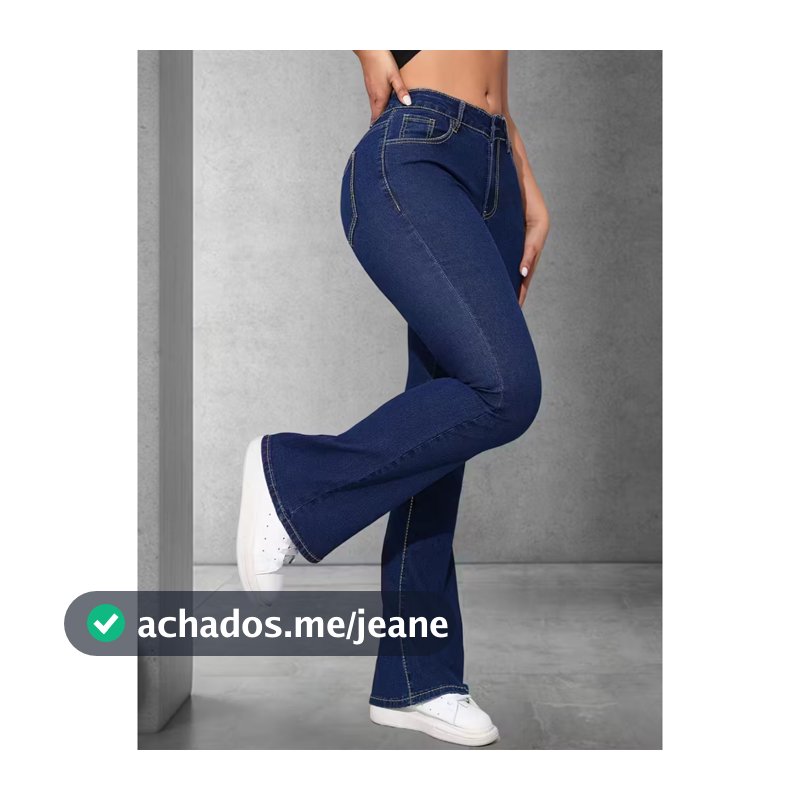 Calça Flare Jeans Feminina Boca de Sino Cintura Alta Modeladora