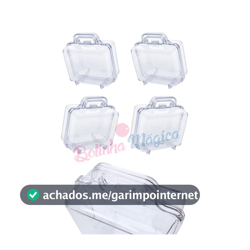 Kit 20 Maleta Maletinha Acrilica Cristal Brinquedo lembrancinha Festa Aniversario Infantil Criança
