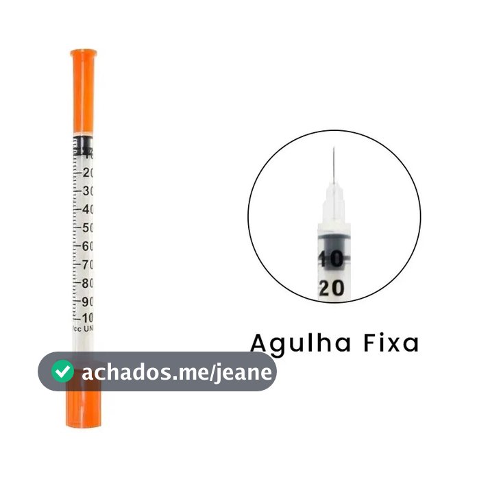 10 UNIDADES de Seringa para Insulina, Botox ou Tirzepatida zero resíduo 1ml Ultra Fina 0,25 X 6 TKL Agulha Fixa.