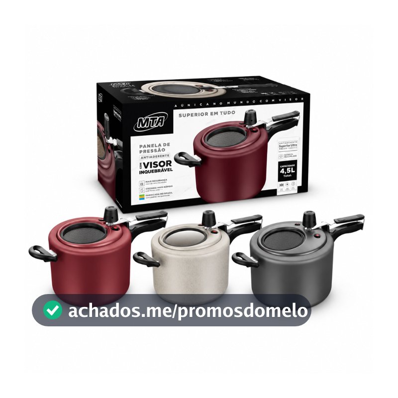 Panela MTA Pressão 4,5L com Visor Superior Vidro