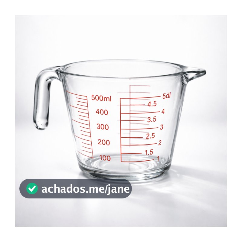 Jarra Medidora 500ml Vidro Resistente Com Alça Copo Medida