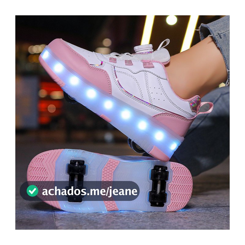 Sapatos infantis Runaway Meninas Patins LED de quatro rodas com patins leves para meninos Tênis com rodas recarregáveis