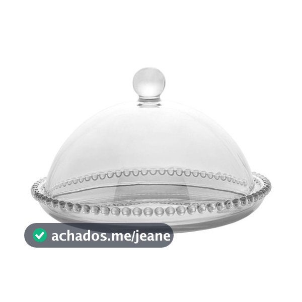 Wolff Casa Prato Queijo Queijeira Tampa Cristal Pearl 20x12cm