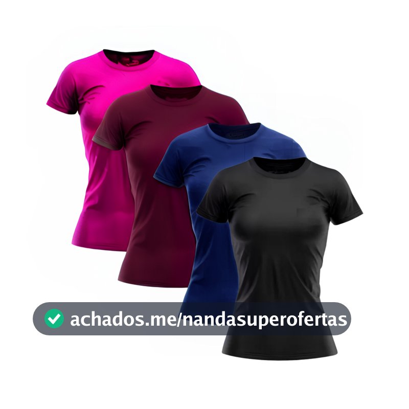 Kit 4 Camisetas Femininas Dry Fit Academia Corrida Treino Caminhada Poliéster Premium