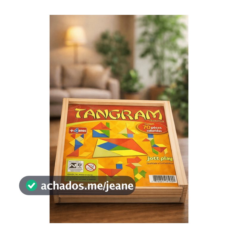 Jogo Tangram Em Madeira 10 Jogos 70 Peças Pedagógico Escola Interação Educativo Criança Aprendizado