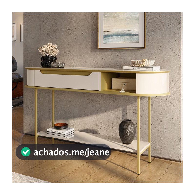 Aparador Atlanta Decorativo Sala Hall Entrada Pés de Ferro MDF Moderno Luxo Lojas Movelove