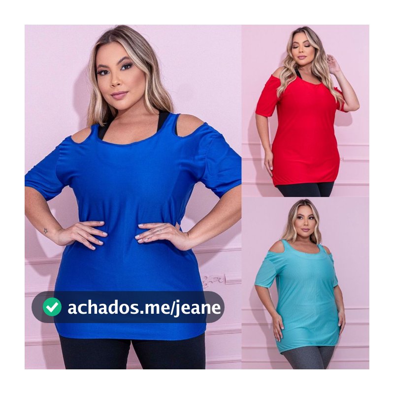 Blusa Camiseta Feminina Plus Size Tecido Seca Rápido Furadinho Fitness Academia e Ginástica