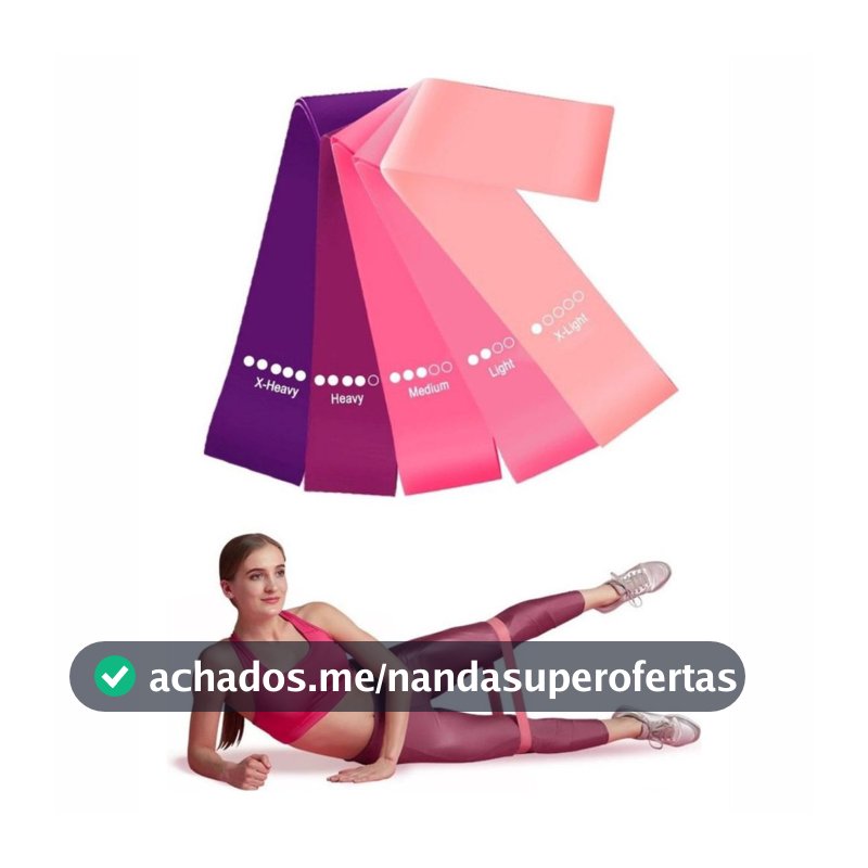 Faixa elástica Rubber Fit Mini Band multicolor kit com 5