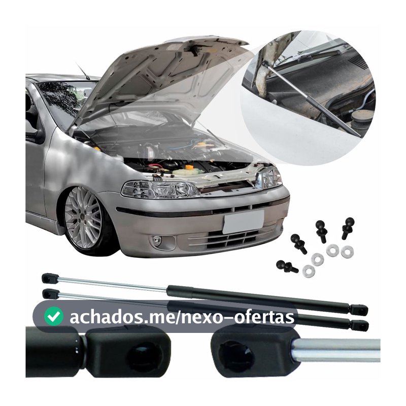Kit Adaptação Amortecedor Duplo Capô Palio Weekend Strada Siena G2 Elimina Vareta