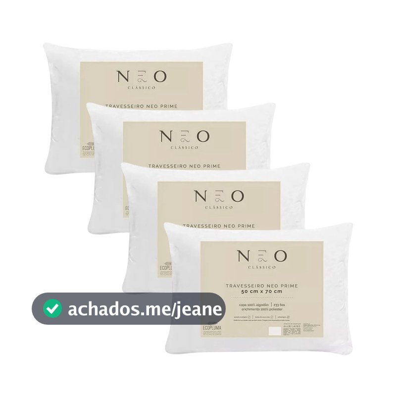 Travesseiro Neo Classico Camesa Prime Ecopluma 233 Fios 50x70cm Suporte Macio