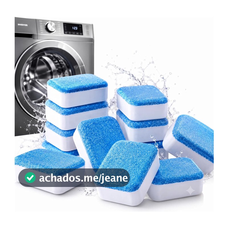 Kit 24 Pastilhas Efeverscente Para Limpeza E Higienização da Máquina De Lavar - Limpeza Profunda