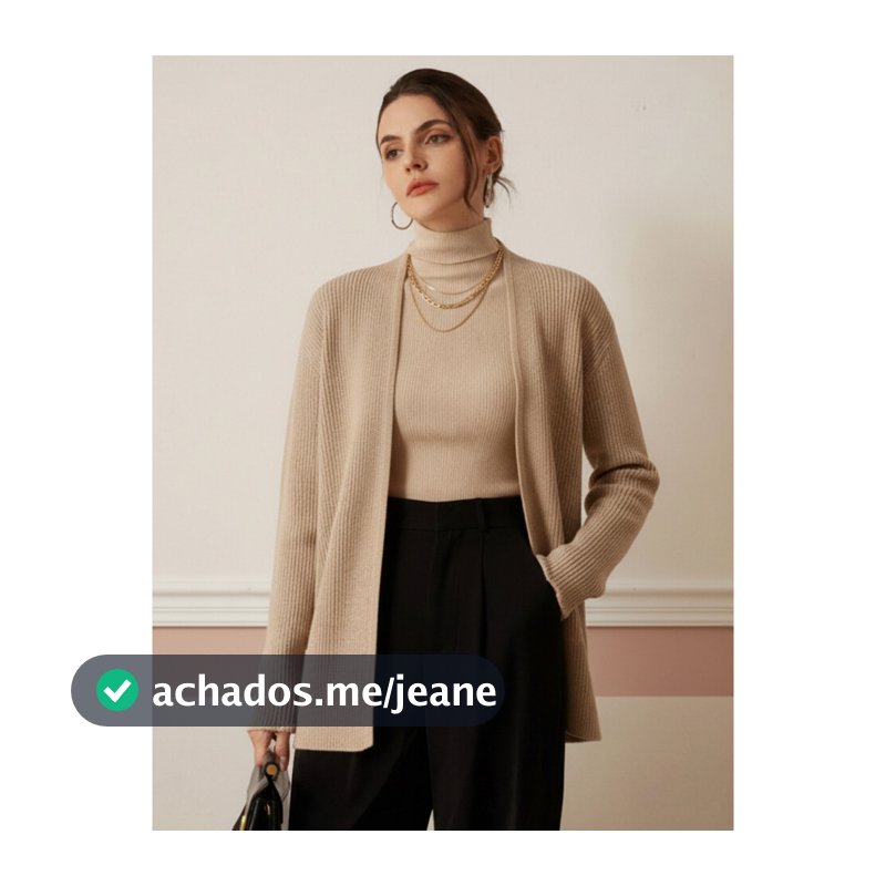 Cardigan Feminino Trico Casaco de Frio Feminino Elegante Casaco Cardigan Liso