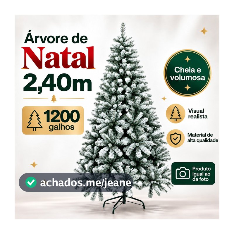 Árvore Natal 180cm 210cm 240cm 650 950 e 1200 Galhos Pinheiro Decoração Natalina