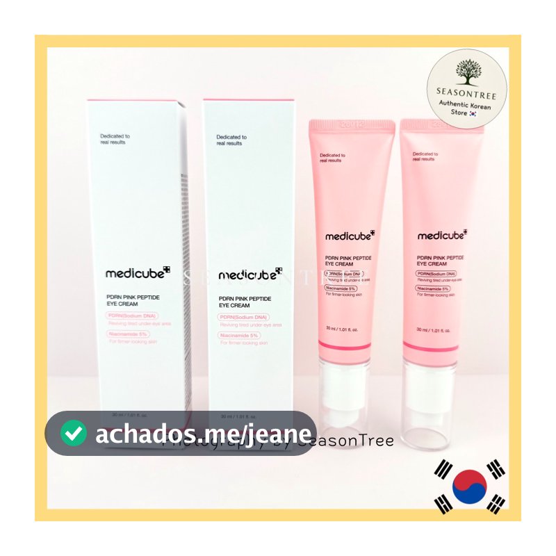 [medicube] Creme De Olhos Peptídeo Rosa PDRN (30ml/30ml + 30ml) Cuidado Luminoso Diário