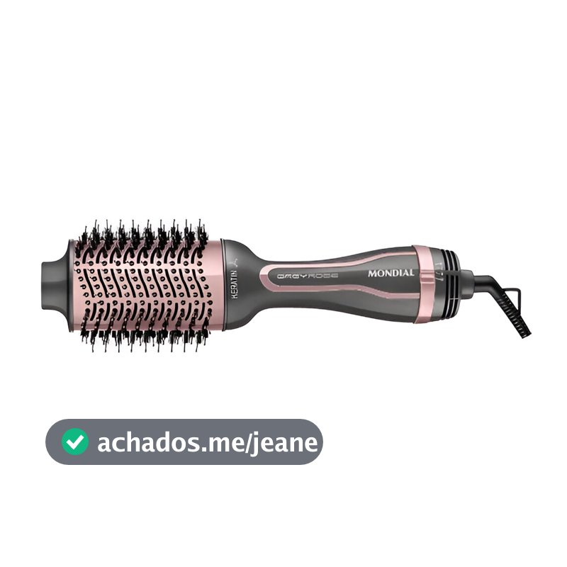 Escova Secadora Mondial Grey Rose Keratin 1300W Bivolt