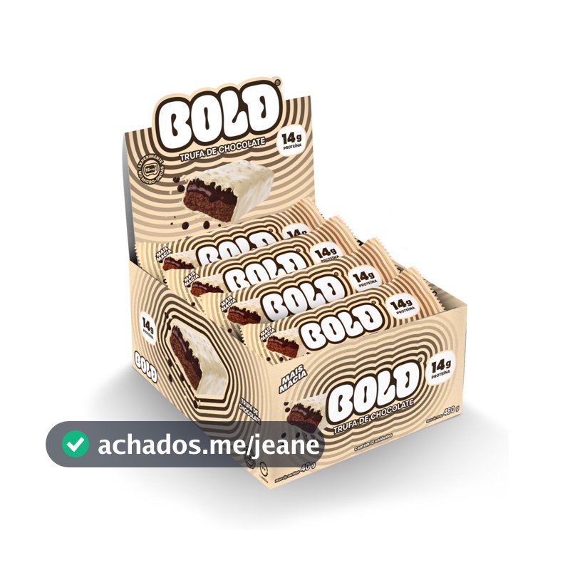 Barra de Proteína Bold Trufa de Chocolate 40 g -14 g de Proteína - Caixa com 12 Unidades