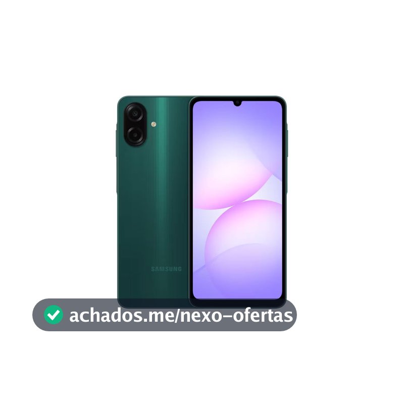 Celular Galaxy A07 Tela 6.7 128GB 4G 90Hz Câmera Dupla 50MP Verde Samsung