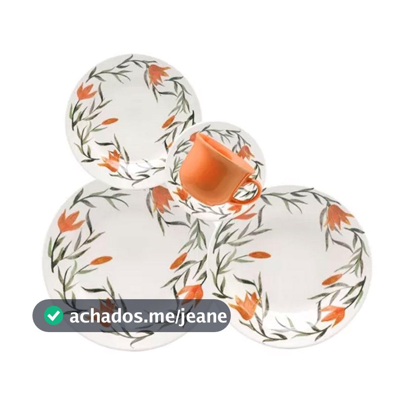 Aparelho De Jantar E Chá Louça 20 Peças Lírios