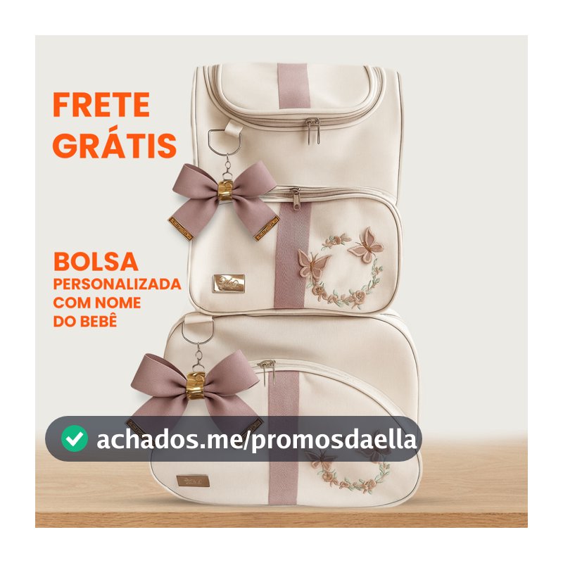 Kit Bolsa Maternidade 2 Peças  Mala + Mochila Bordada Impermeável Personalizada Bebê