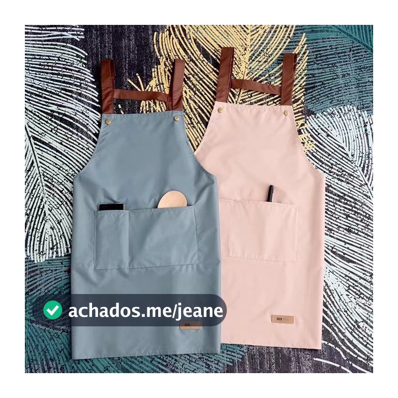 Avental de Cozinha Babador Ajustável - Resistente a Óleo e Água | Bolsos Grandes ❤️