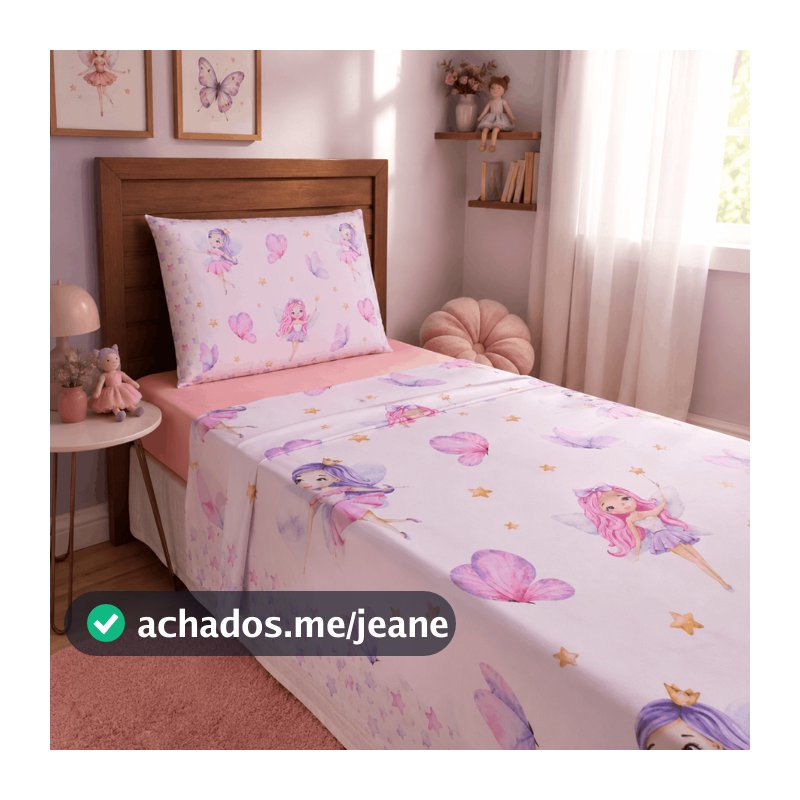 Jogo de Cama Infantil - 3 Peças -  Várias Estampas - Dino/Princesa/Futebol/Fada - Menina/Menino/Baby