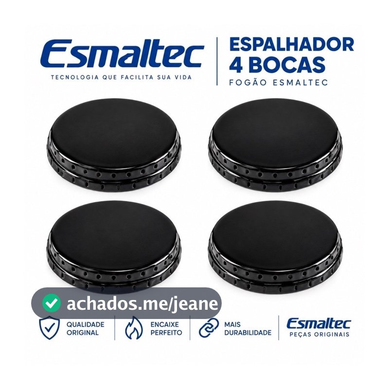 Kit 4 Tampas Espalhadores para Boca de Fogão Esmaltec Veneza /Caribe/ Munique /Ágata