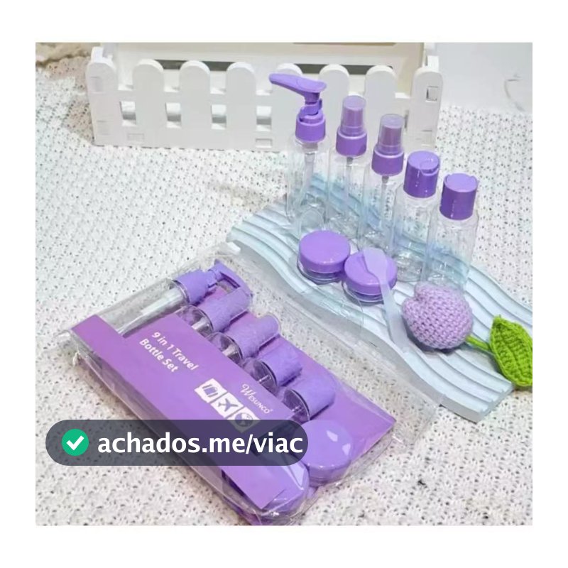 Kit com 10 Frascos para Viagem - Shampoo, Creme, Sabonete e Itens de Cuidados Pessoais