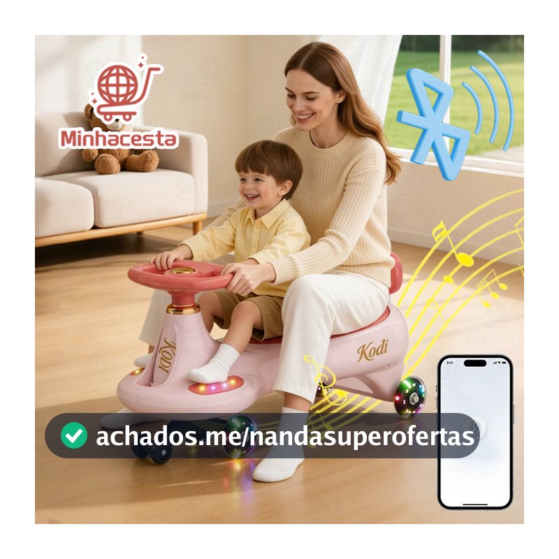 Carrinho De Rolimã Com Led elétrico Bluetooth Que Brinquedo Criança Brincadeiras de Rua