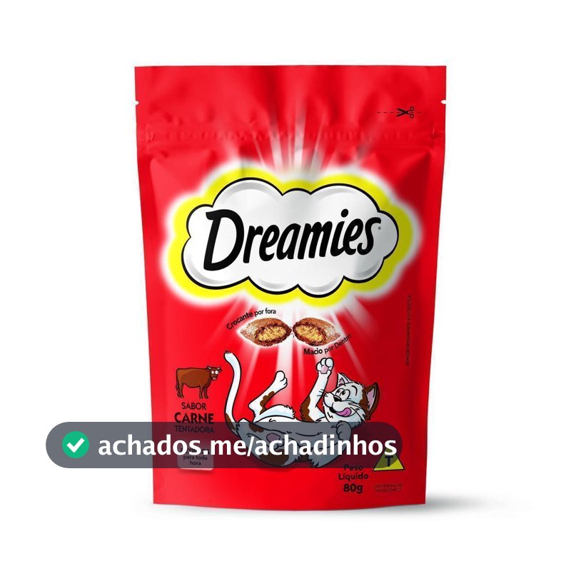 Petisco Dreamies Carne Tentadora Gatos Adultos 80g