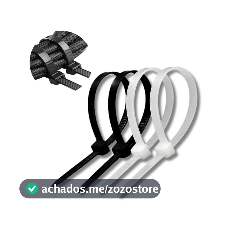 Kit 500 Cintas Plasticas Abracadeira Nylon Enforca Gato Preto/Branco - Várias Medidas