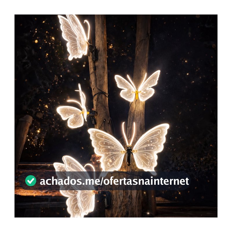 Borboleta Led 40/60cm Com Movimento Festas Decoração Natal Prova D'água Bivolt - Decoração De Natal